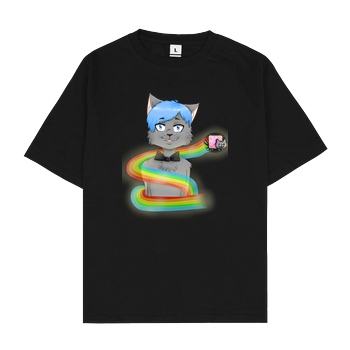 Selbstgespräch Selbstgespräch - Nyan T-Shirt Oversize T-Shirt - Black