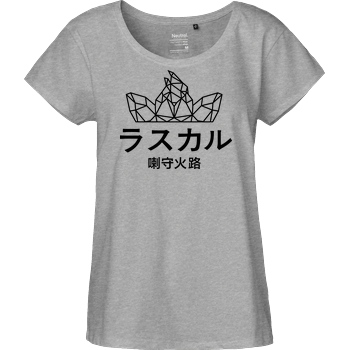 Sephiron Sephiron - Japan Schlingel Block T-Shirt Fairtrade Loose Fit Girlie - heather grey