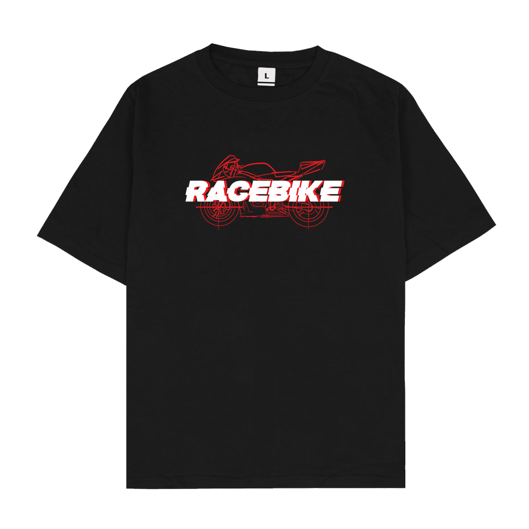 Slaty Slaty - Race bike red T-Shirt Oversize T-Shirt - Black