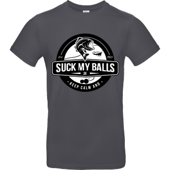Suck My Balls SMB Logo T-Shirt B&C EXACT 190 - Dark Grey