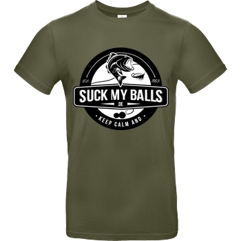 Suck My Balls SMB Logo T-Shirt B&C EXACT 190 - Khaki