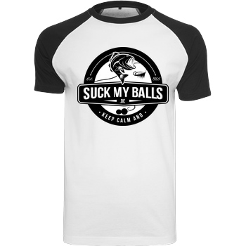 Suck My Balls SMB Logo T-Shirt Raglan Tee white