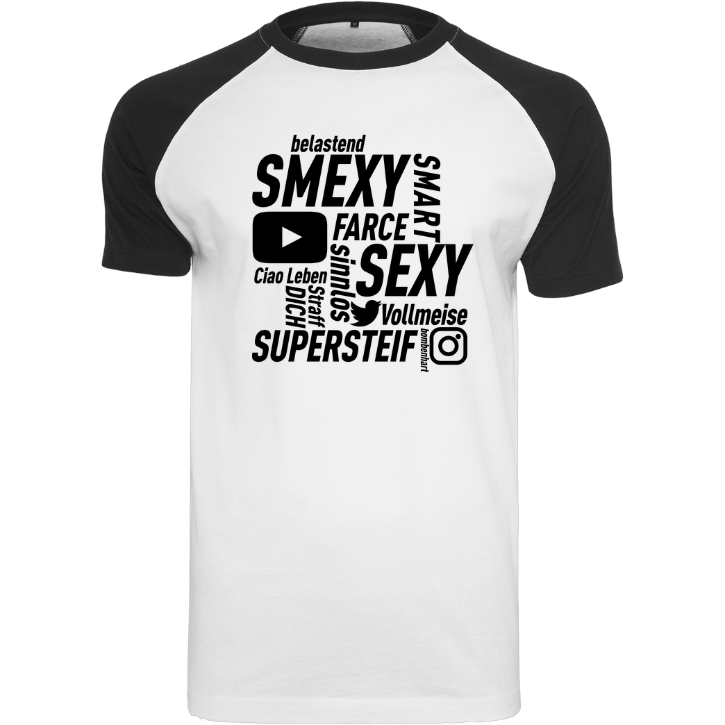Smexy Smexy - Socials T-Shirt Raglan Tee white