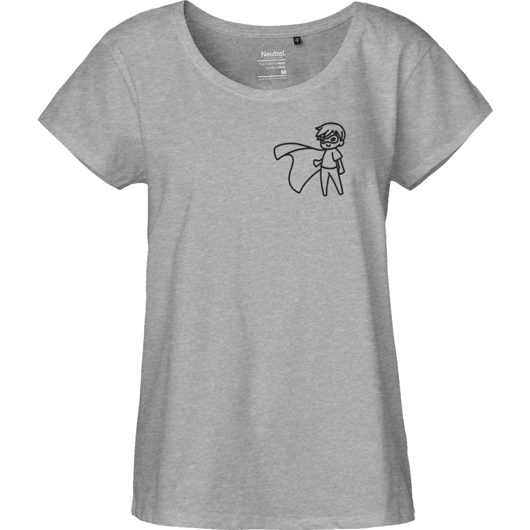 None Snoxh - Superheld T-Shirt Fairtrade Loose Fit Girlie - heather grey