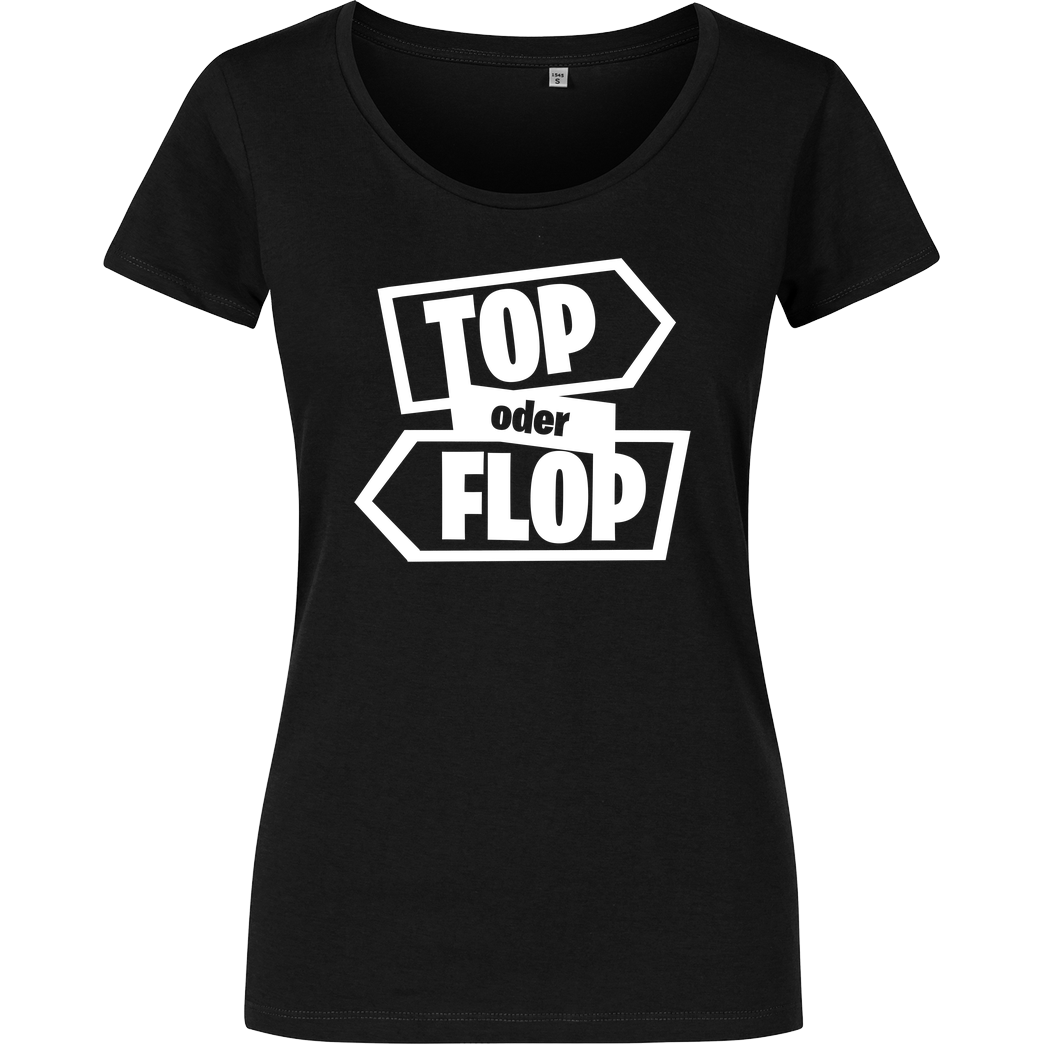 Snoxh Snoxh - Top oder Flop T-Shirt Girlshirt schwarz