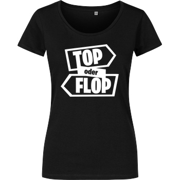 Snoxh Snoxh - Top oder Flop T-Shirt Girlshirt schwarz