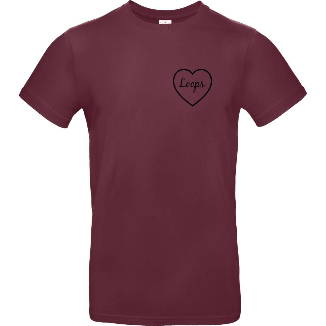 Sonny Loops Sonny Loops - Heart T-Shirt B&C EXACT 190 - Burgundy