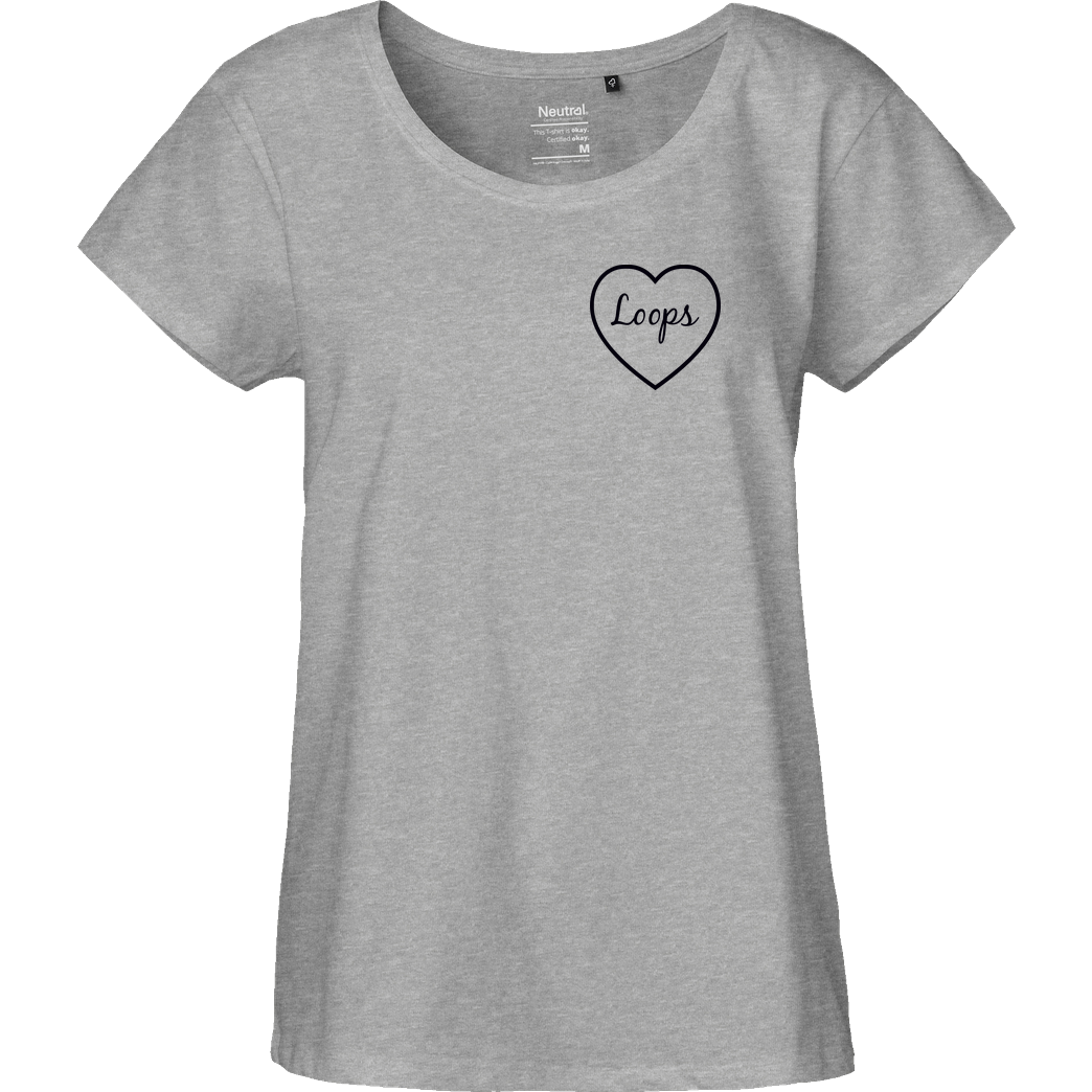 Sonny Loops Sonny Loops - Heart T-Shirt Fairtrade Loose Fit Girlie - heather grey