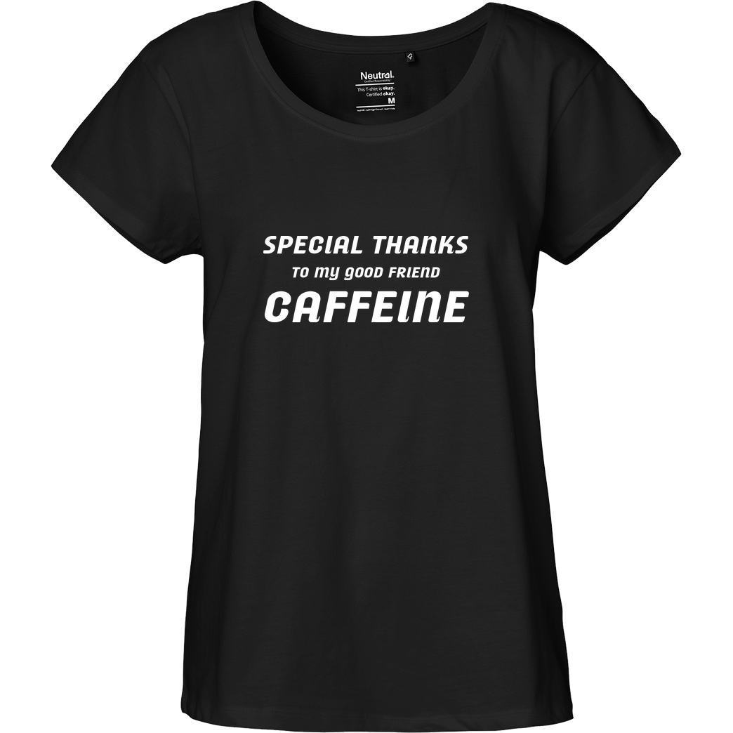 None Special thanks T-Shirt Fairtrade Loose Fit Girlie - black