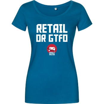 Spielewelten Spielewelten - Retail or GTFO T-Shirt Girlshirt petrol
