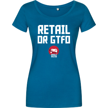 Spielewelten - Retail or GTFO Girlshirt petrol