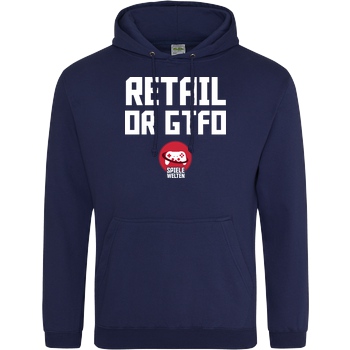 Spielewelten Spielewelten - Retail or GTFO Sweatshirt JH Hoodie - Navy