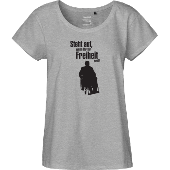 Steht auf, wenn ihr für Freiheit seid! Fairtrade Loose Fit Girlie - heather grey