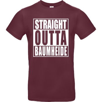 None Straight Outta Baumheide T-Shirt B&C EXACT 190 - Burgundy