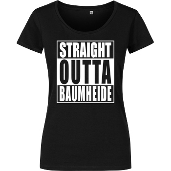 None Straight Outta Baumheide T-Shirt Girlshirt schwarz