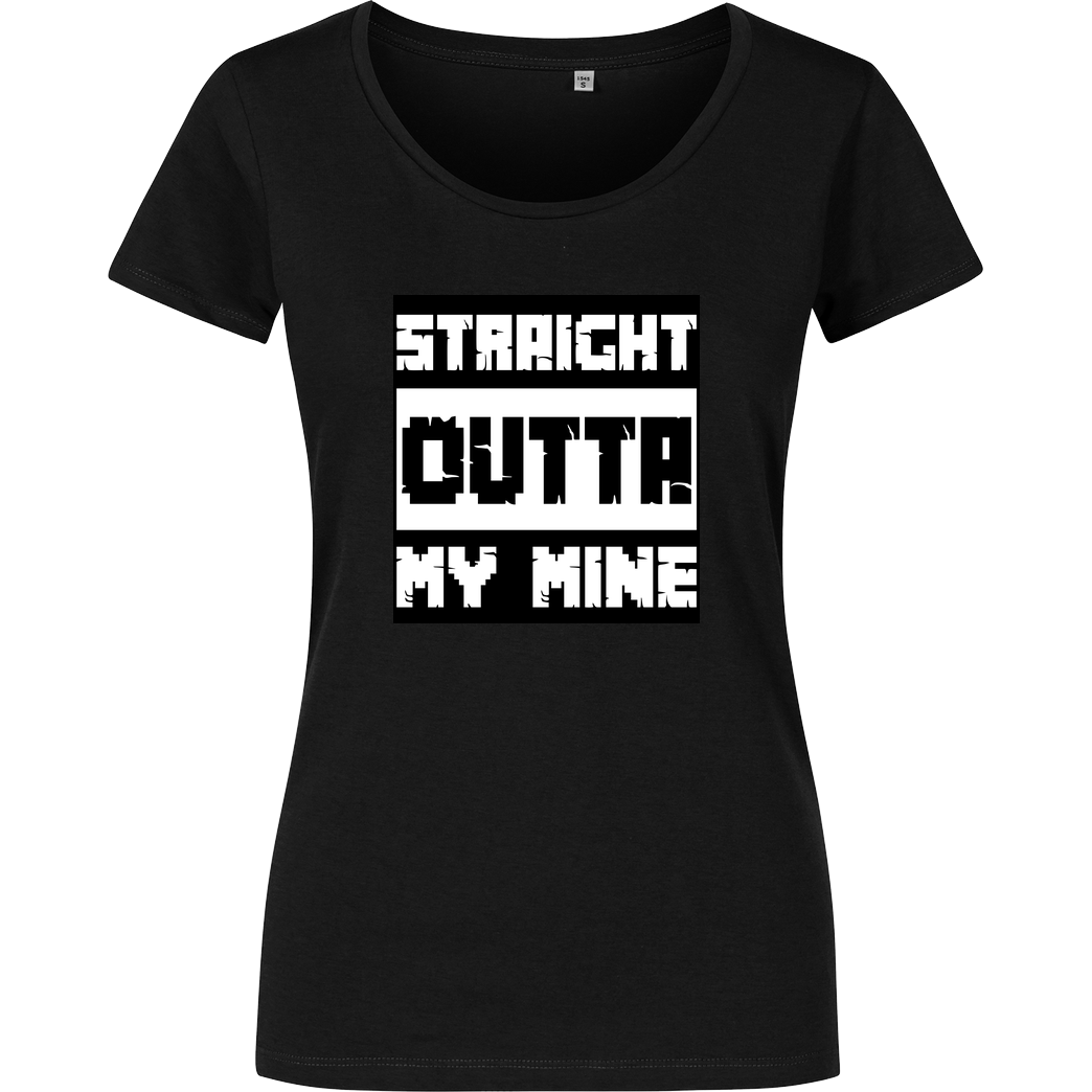 bjin94 Straight Outta My Mine T-Shirt Girlshirt schwarz