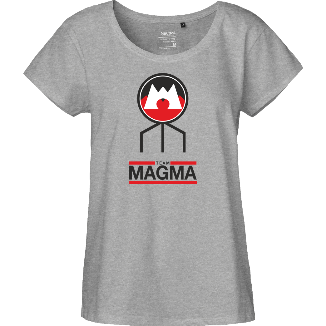 bjin94 Team Magma T-Shirt Fairtrade Loose Fit Girlie - heather grey