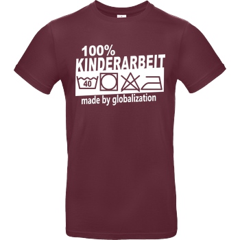 Teken Teken - Kinderarbeit T-Shirt B&C EXACT 190 - Burgundy