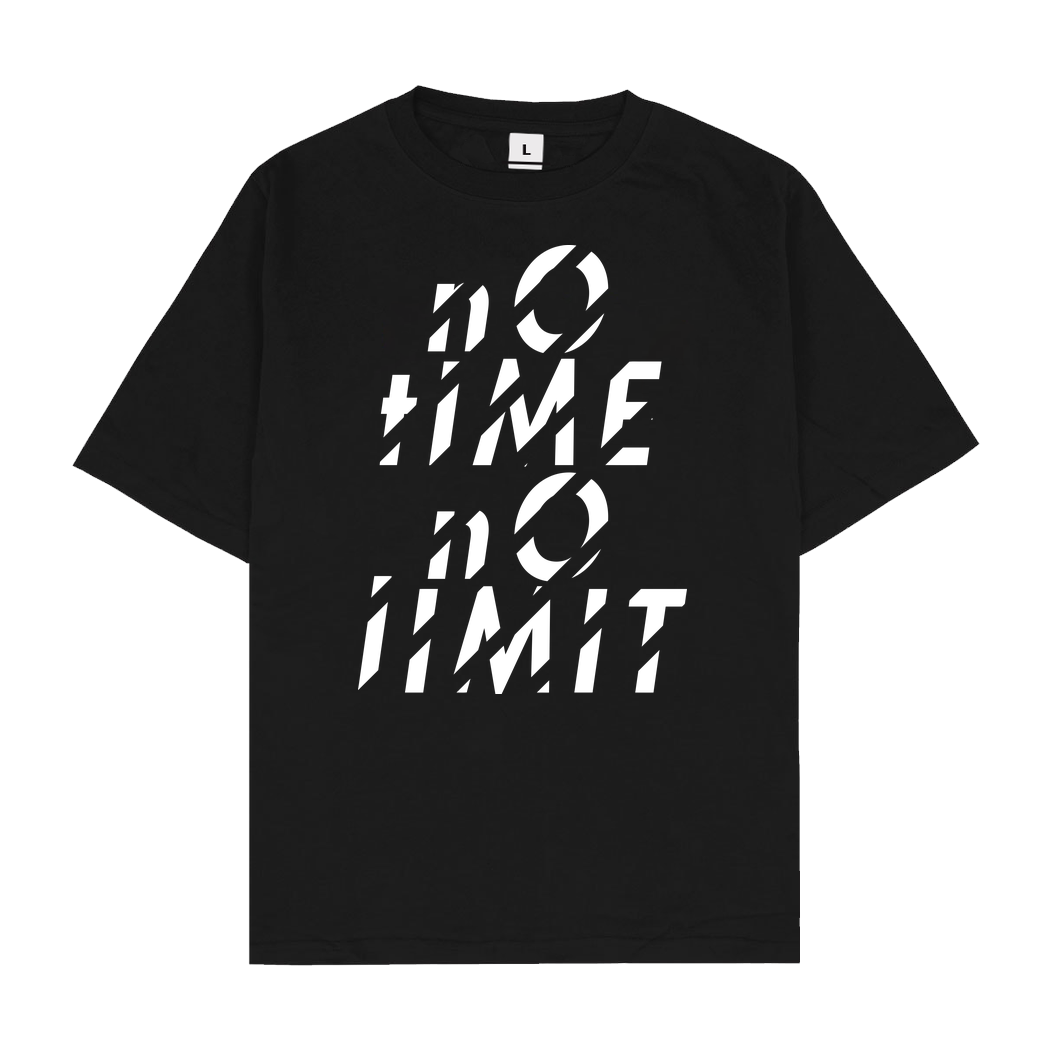 Tescht Tescht  - no time no limit front T-Shirt Oversize T-Shirt - Black