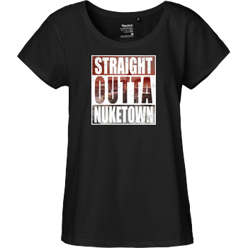 Tezzko - Straight Outta Nuketown Fairtrade Loose Fit Girlie - black