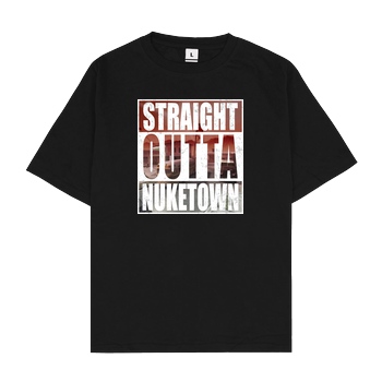 Tezzko Tezzko - Straight Outta Nuketown T-Shirt Oversize T-Shirt - Black