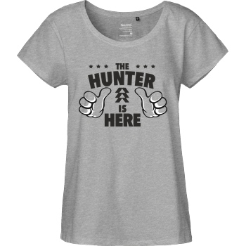 bjin94 The Hunter is Here T-Shirt Fairtrade Loose Fit Girlie - heather grey