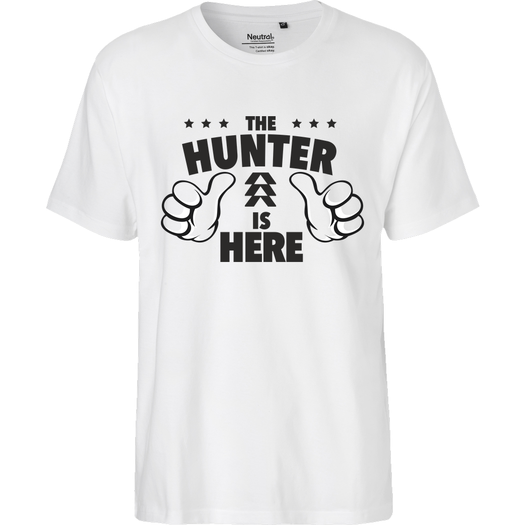 bjin94 The Hunter is Here T-Shirt Fairtrade T-Shirt - white