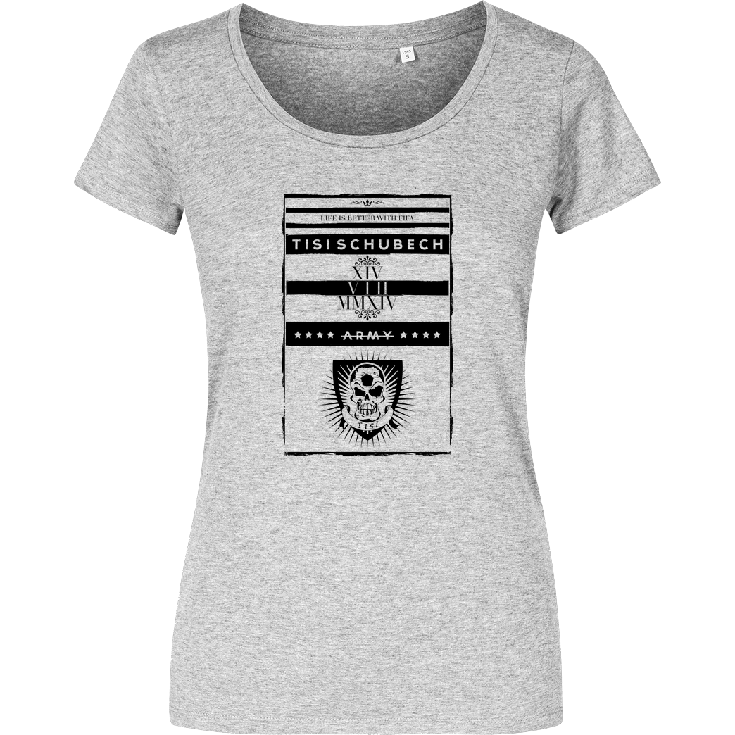 TisiSchubecH TisiSchubecH - Skull Logo T-Shirt Girlshirt heather grey