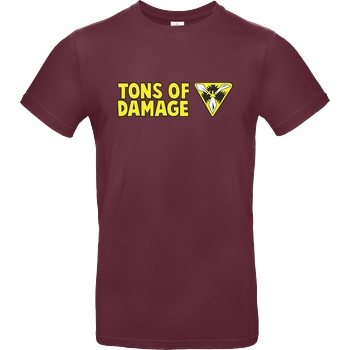 IamHaRa Tons of Damage T-Shirt B&C EXACT 190 - Burgundy
