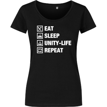 Unity-Life - Eat, Sleep, Repeat Girlshirt schwarz