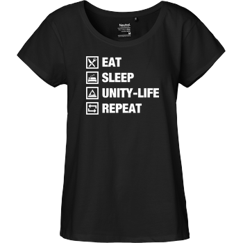 Unity-Life - Eat, Sleep, Repeat Fairtrade Loose Fit Girlie - black