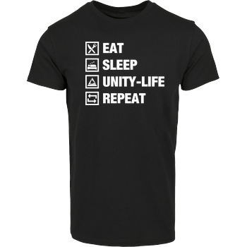 Unity-Life - Eat, Sleep, Repeat House Brand T-Shirt - Black