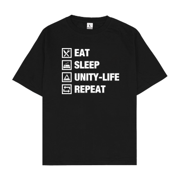 Unity-Life - Eat, Sleep, Repeat Oversize T-Shirt - Black