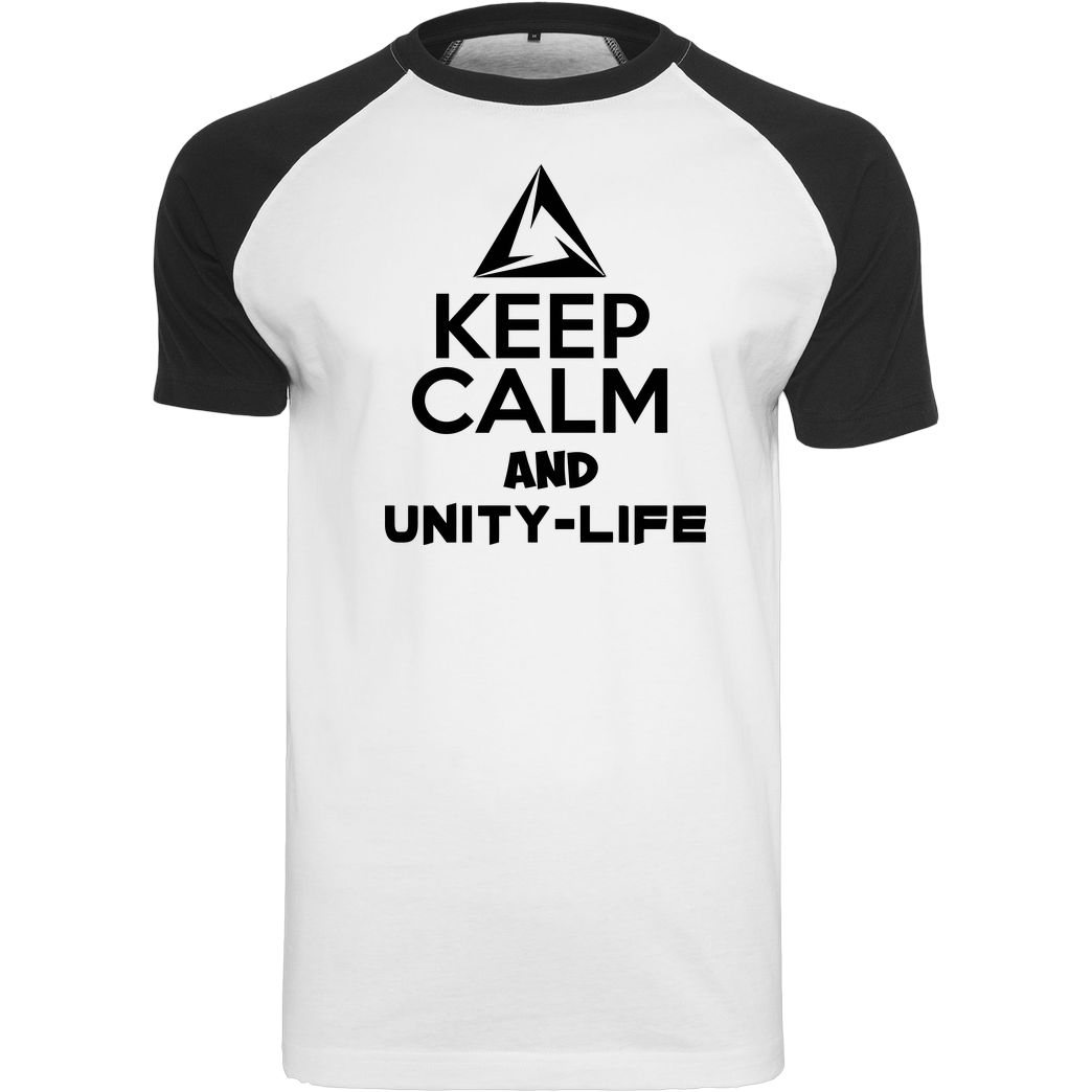 ScriptOase Unity-Life - Keep Calm T-Shirt Raglan Tee white