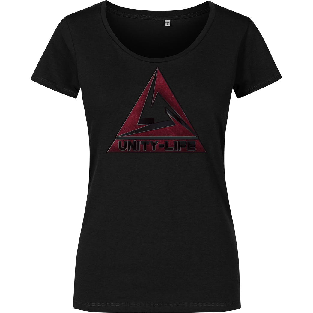 ScriptOase Unity-Life - Logo burgundy T-Shirt Girlshirt schwarz
