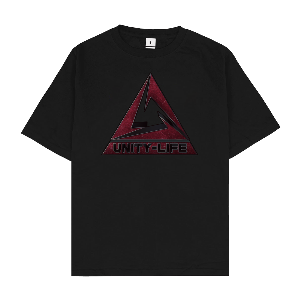 ScriptOase Unity-Life - Logo burgundy T-Shirt Oversize T-Shirt - Black