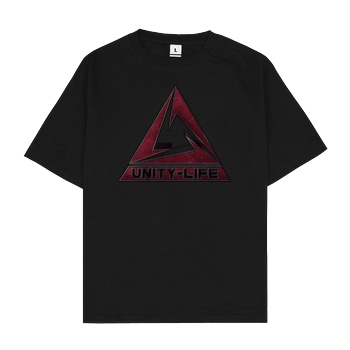 ScriptOase Unity-Life - Logo burgundy T-Shirt Oversize T-Shirt - Black