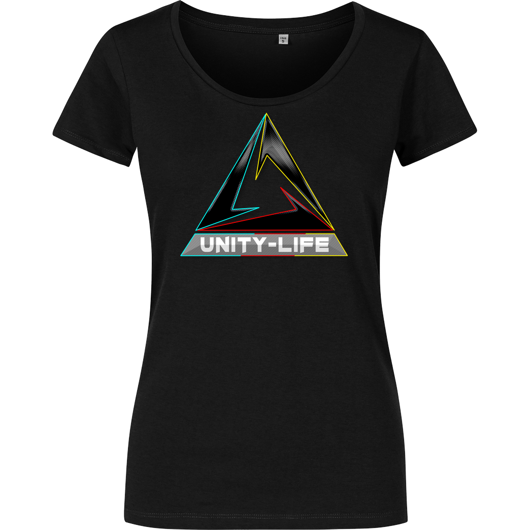ScriptOase Unity-Life - Logo tricolor T-Shirt Girlshirt schwarz