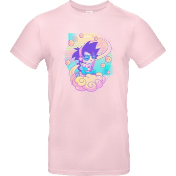 Donnie Art Vaporwave Monkey T-Shirt B&C EXACT 190 - Light Pink