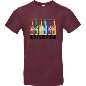 veKtik veKtik - Best Six Pack T-Shirt B&C EXACT 190 - Burgundy