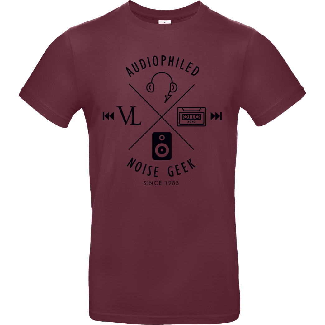 Vincent Lee Vincent Lee Music - Audiophiled T-Shirt B&C EXACT 190 - Burgundy