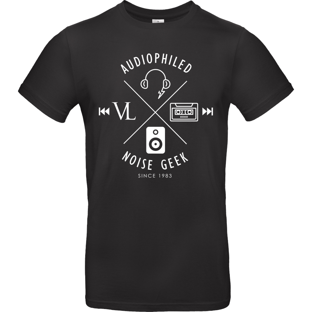 Vincent Lee Vincent Lee Music - Audiophiled weiss T-Shirt B&C EXACT 190 - Black