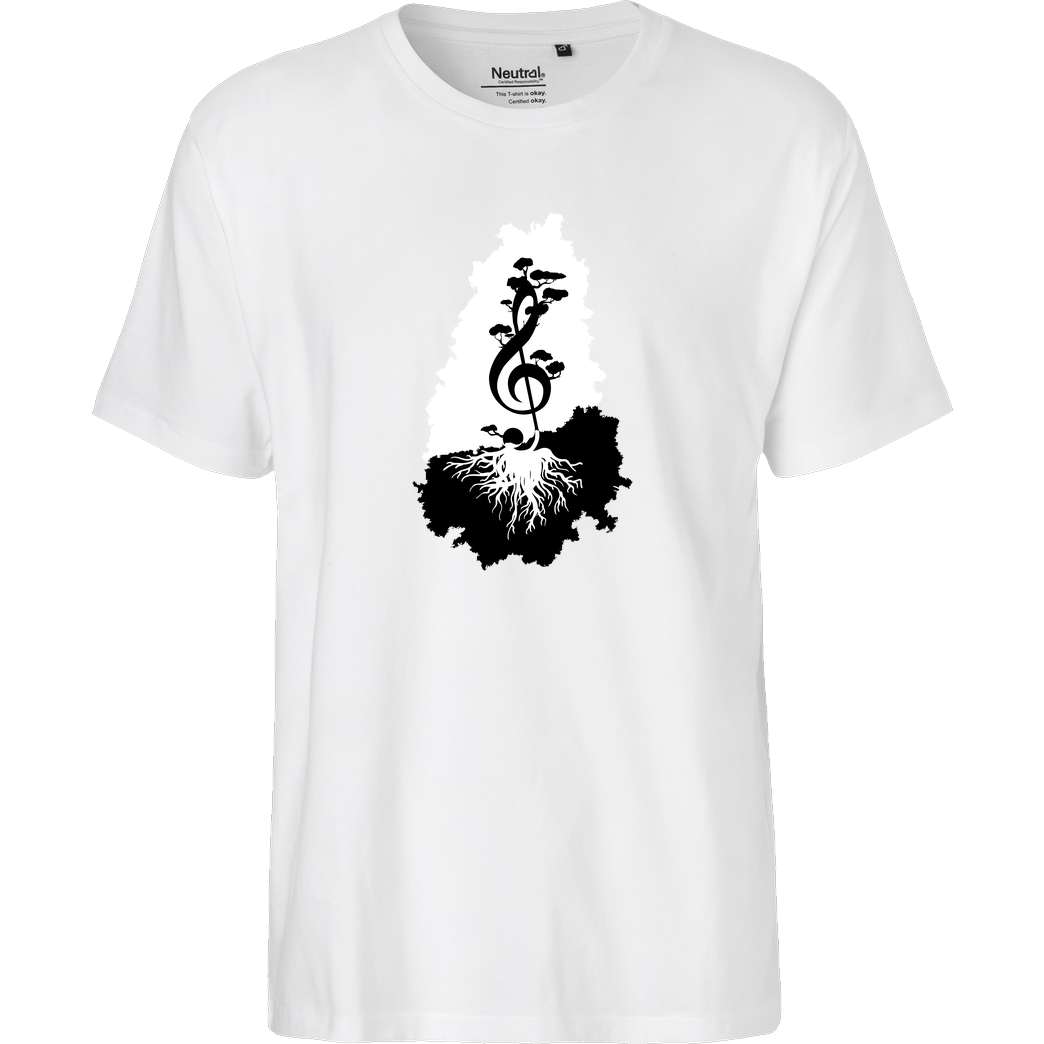 Lone Lobo treble clef T-Shirt Fairtrade T-Shirt - white