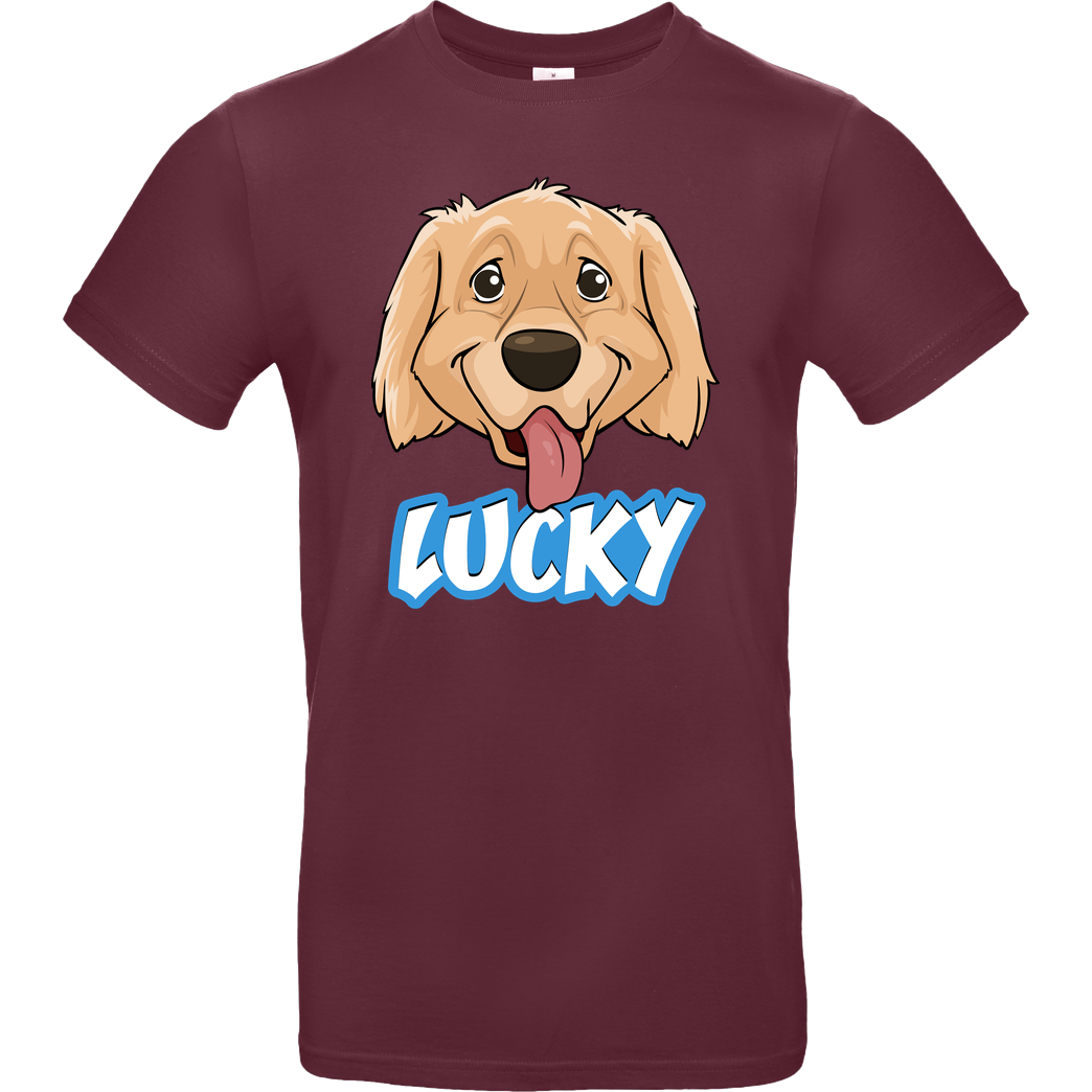 WASWIR WASWIR - Lucky Schriftzug T-Shirt B&C EXACT 190 - Burgundy