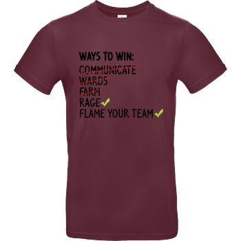 IamHaRa Ways to Win T-Shirt B&C EXACT 190 - Burgundy