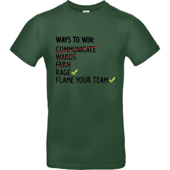 IamHaRa Ways to Win T-Shirt B&C EXACT 190 -  Bottle Green