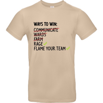 IamHaRa Ways to Win T-Shirt B&C EXACT 190 - Sand