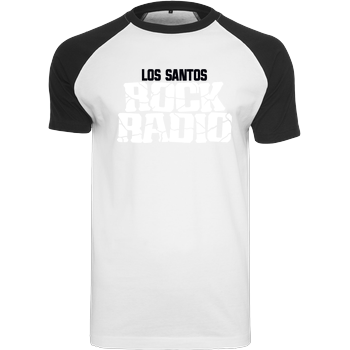 Los Santos Rock Radio Raglan Tee white