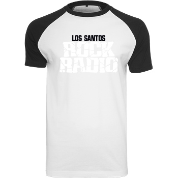 3dsupply Original Los Santos Rock Radio T-Shirt Raglan Tee white