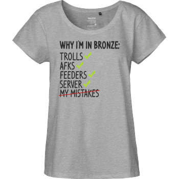 Why i'm bronze Fairtrade Loose Fit Girlie - heather grey